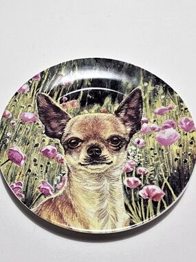 2003 Living Stone Chihuahua Plate • Dog Art Decor